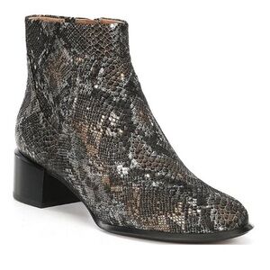 Vionic Kamryn Pewter Boa Brown Snakeskin Ankle Boots Booties Size 6